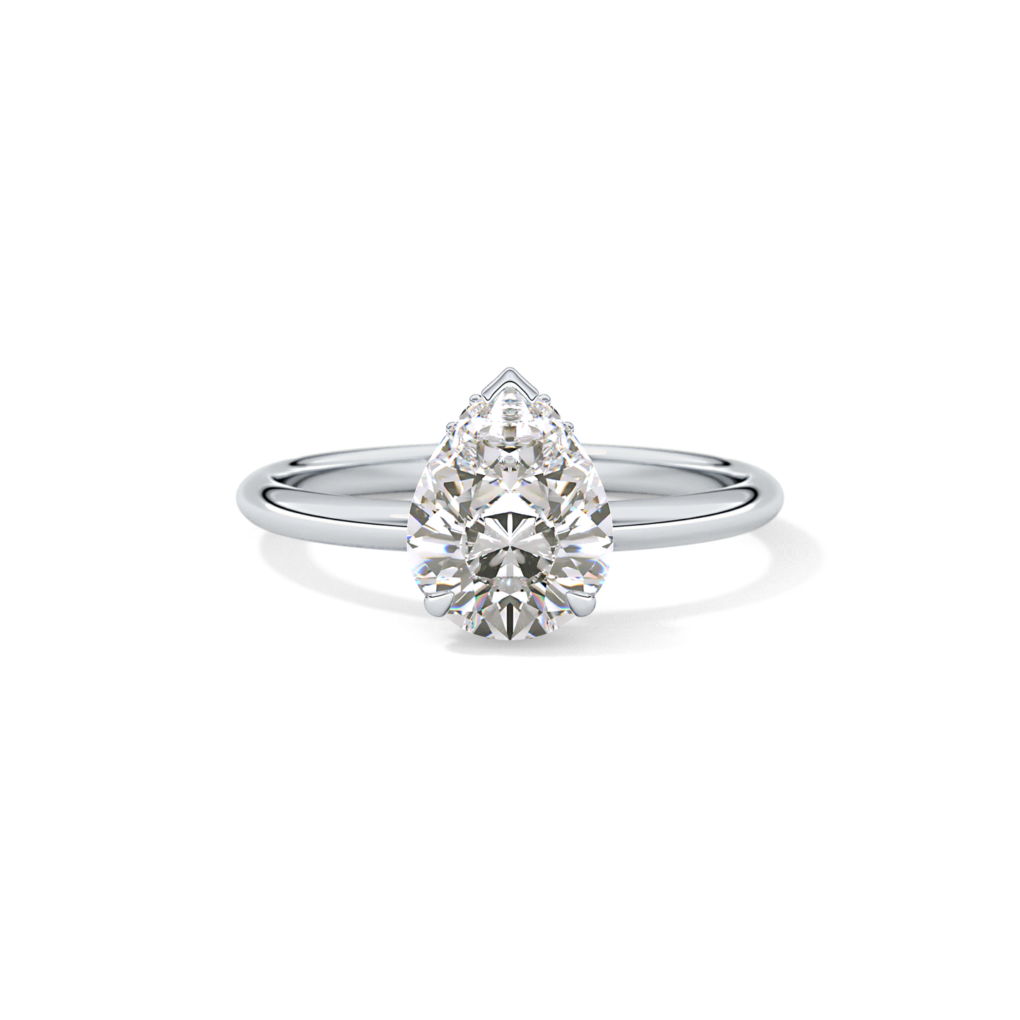 Pear Hidden Halo Lab Grown Diamond Engagement Ring