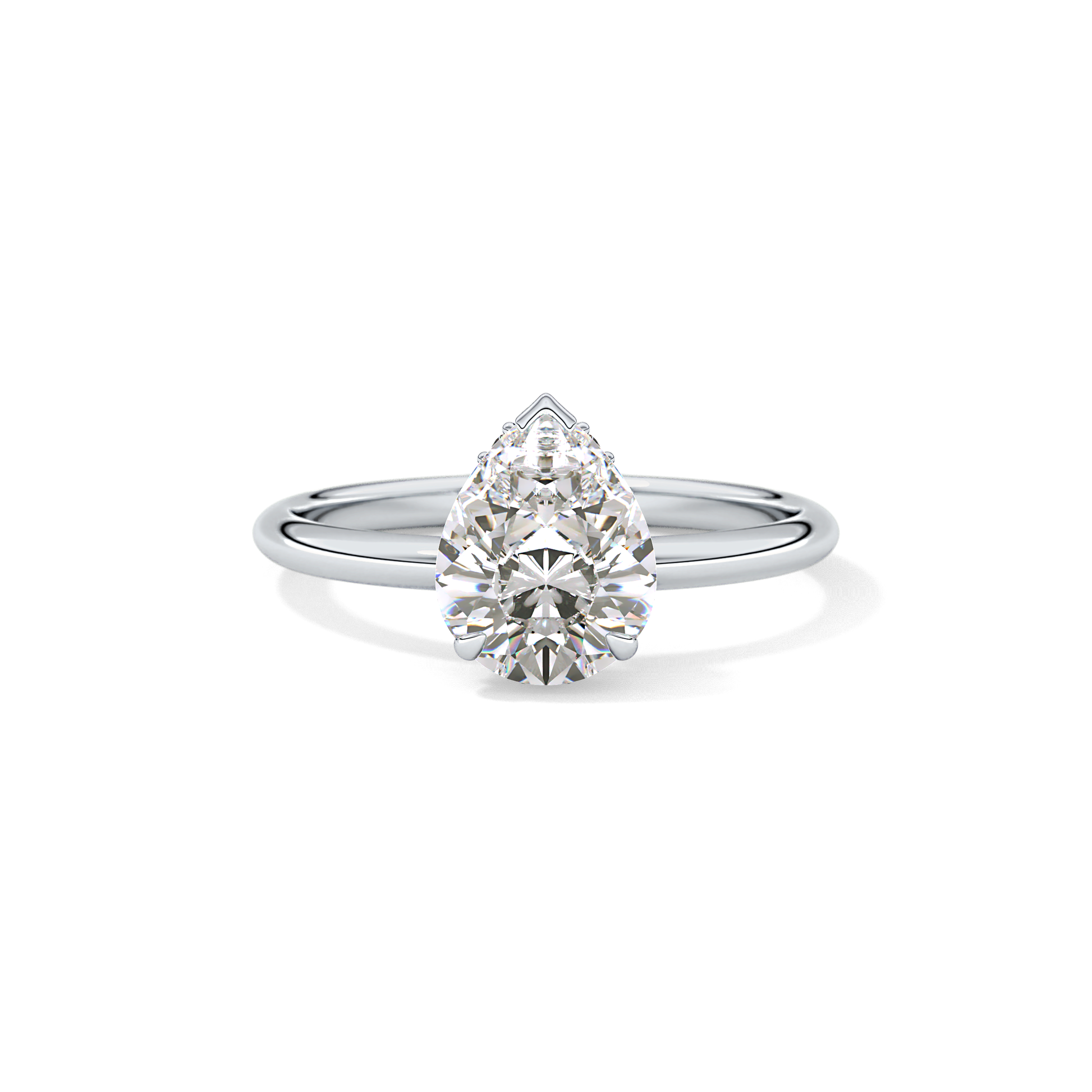 Pear Hidden Halo Lab Grown Diamond Engagement Ring