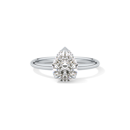 Pear Hidden Halo Lab Grown Diamond Engagement Ring