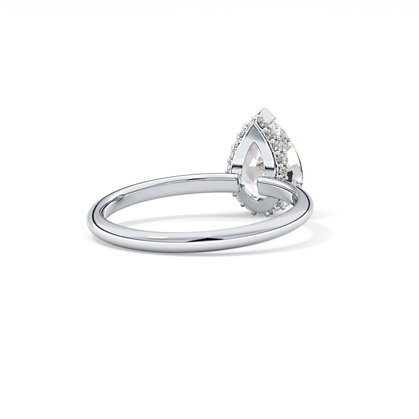 Pear Hidden Halo Lab Grown Diamond Engagement Ring