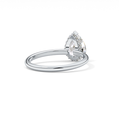 Pear Hidden Halo Lab Grown Diamond Engagement Ring