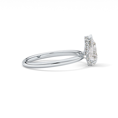 Pear Hidden Halo Lab Grown Diamond Engagement Ring