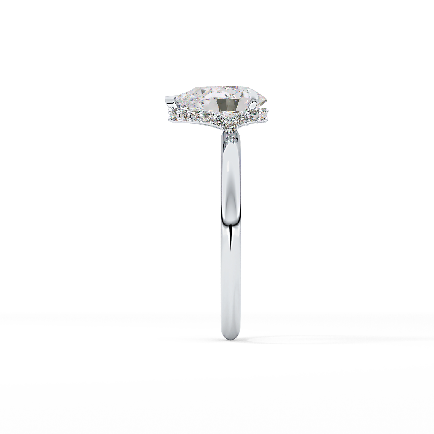 Pear Hidden Halo Lab Grown Diamond Engagement Ring