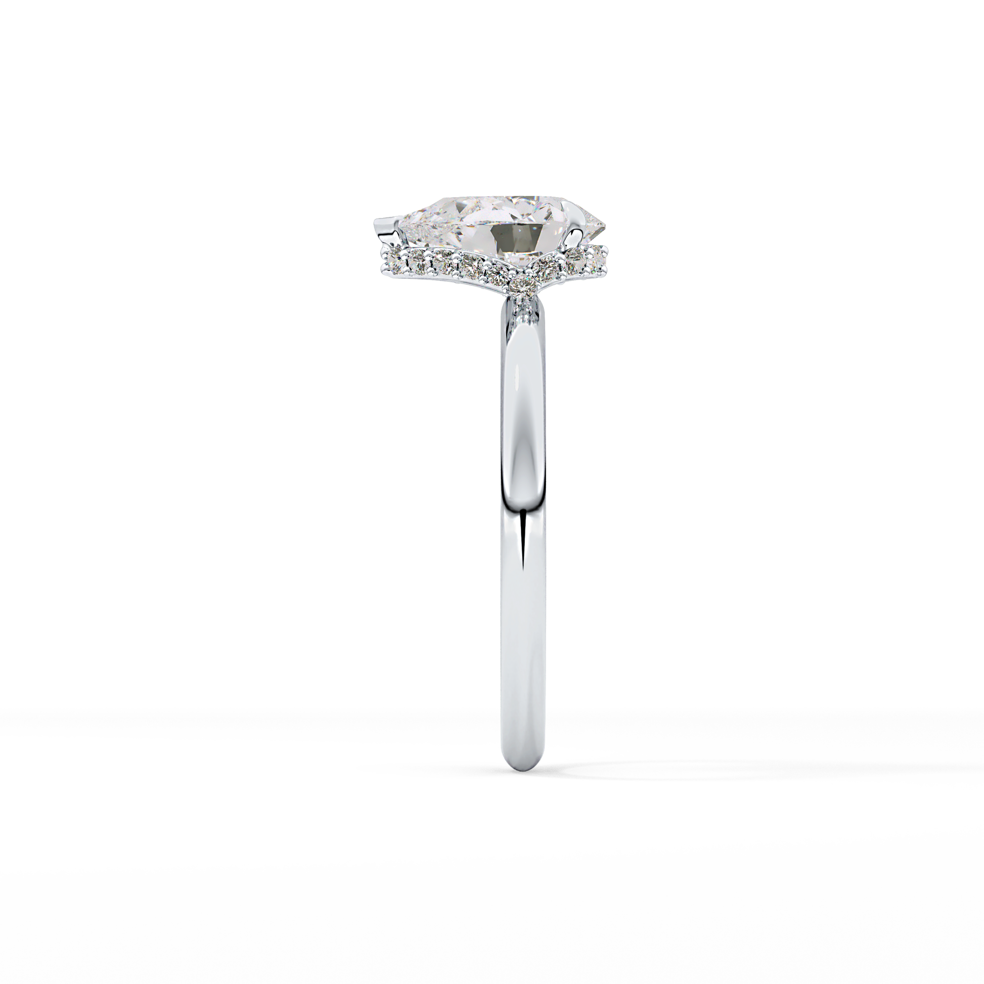 Pear Hidden Halo Lab Grown Diamond Engagement Ring