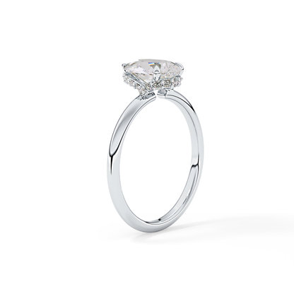 Pear Hidden Halo Lab Grown Diamond Engagement Ring