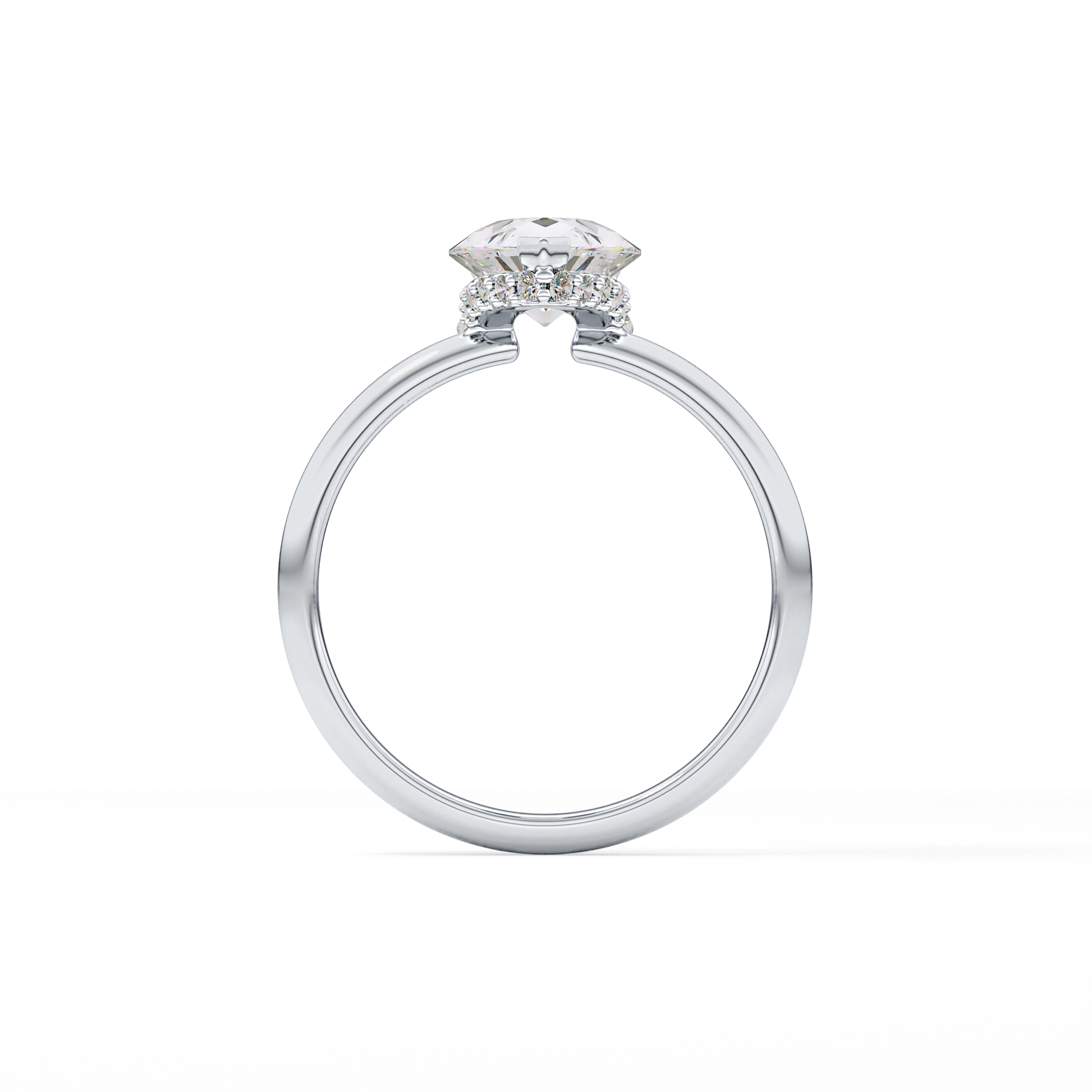 Pear Hidden Halo Lab Grown Diamond Engagement Ring