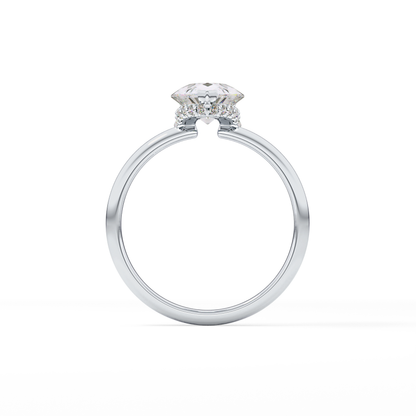 Pear Hidden Halo Lab Grown Diamond Engagement Ring