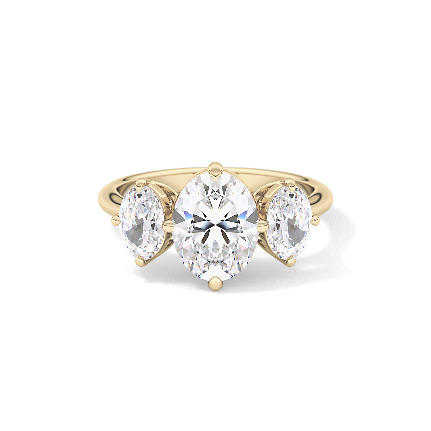 Oval Three Stone Lab Grown Diamond Engagement Ring