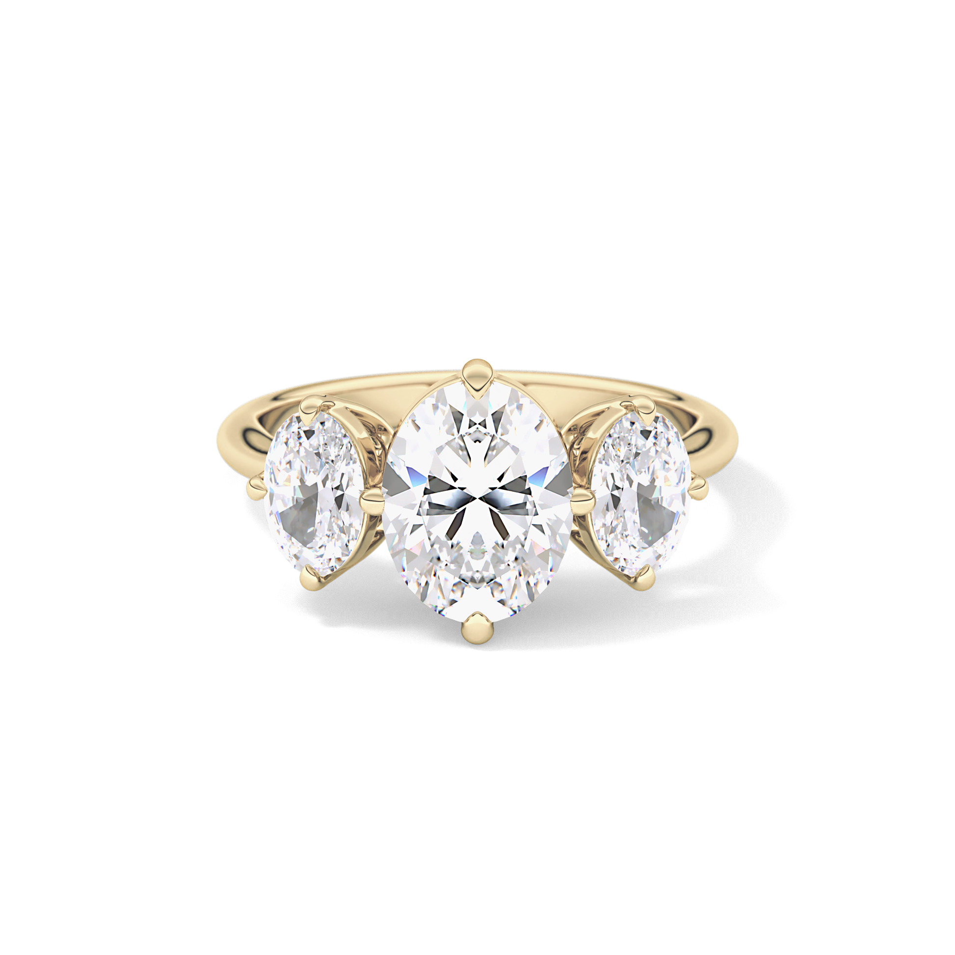 Oval Three Stone Lab Grown Diamond Engagement Ring