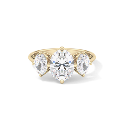 Oval Three Stone Lab Grown Diamond Engagement Ring