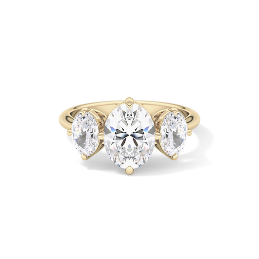 Oval Three Stone Lab Grown Diamond Engagement Ring
