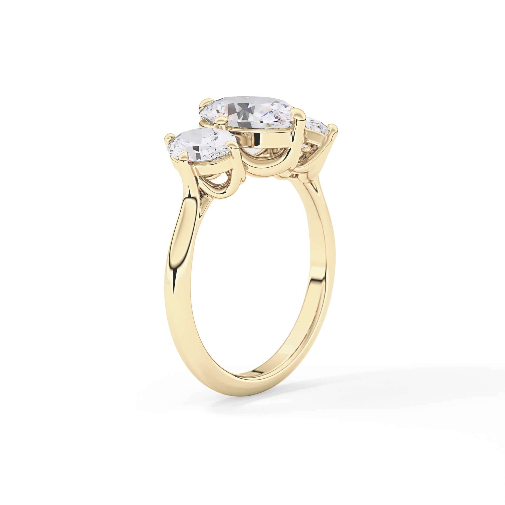 Oval Three Stone Lab Grown Diamond Engagement Ring