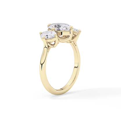 Oval Three Stone Lab Grown Diamond Engagement Ring