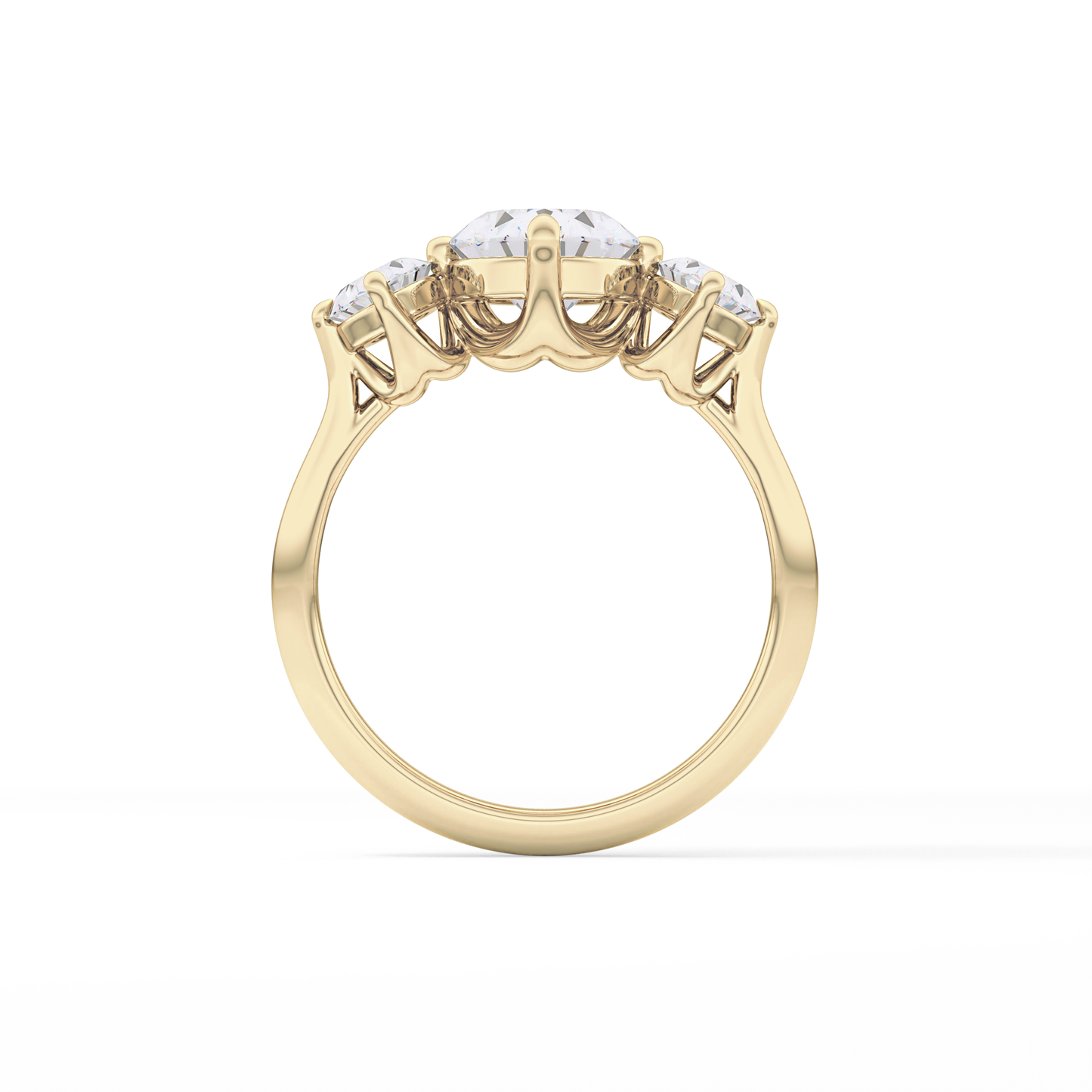Oval Three Stone Lab Grown Diamond Engagement Ring