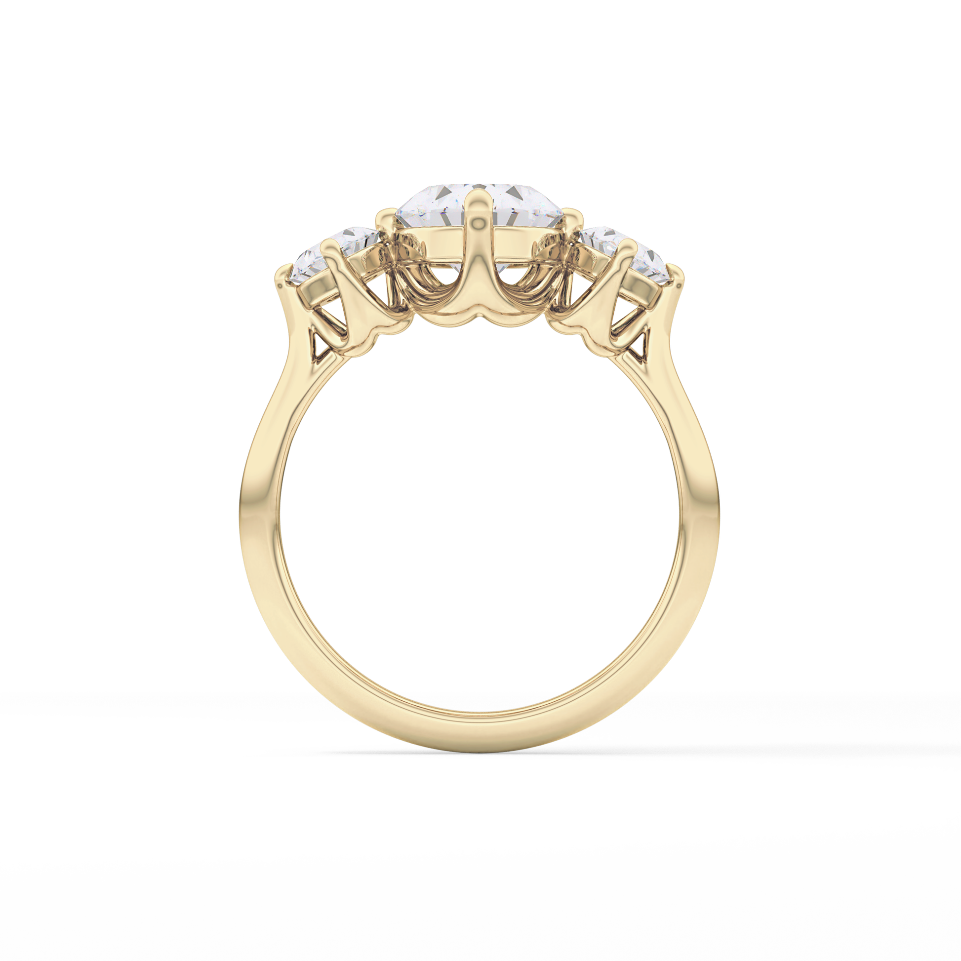 Oval Three Stone Lab Grown Diamond Engagement Ring