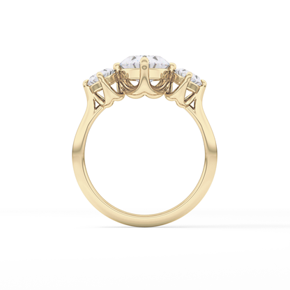 Oval Three Stone Lab Grown Diamond Engagement Ring