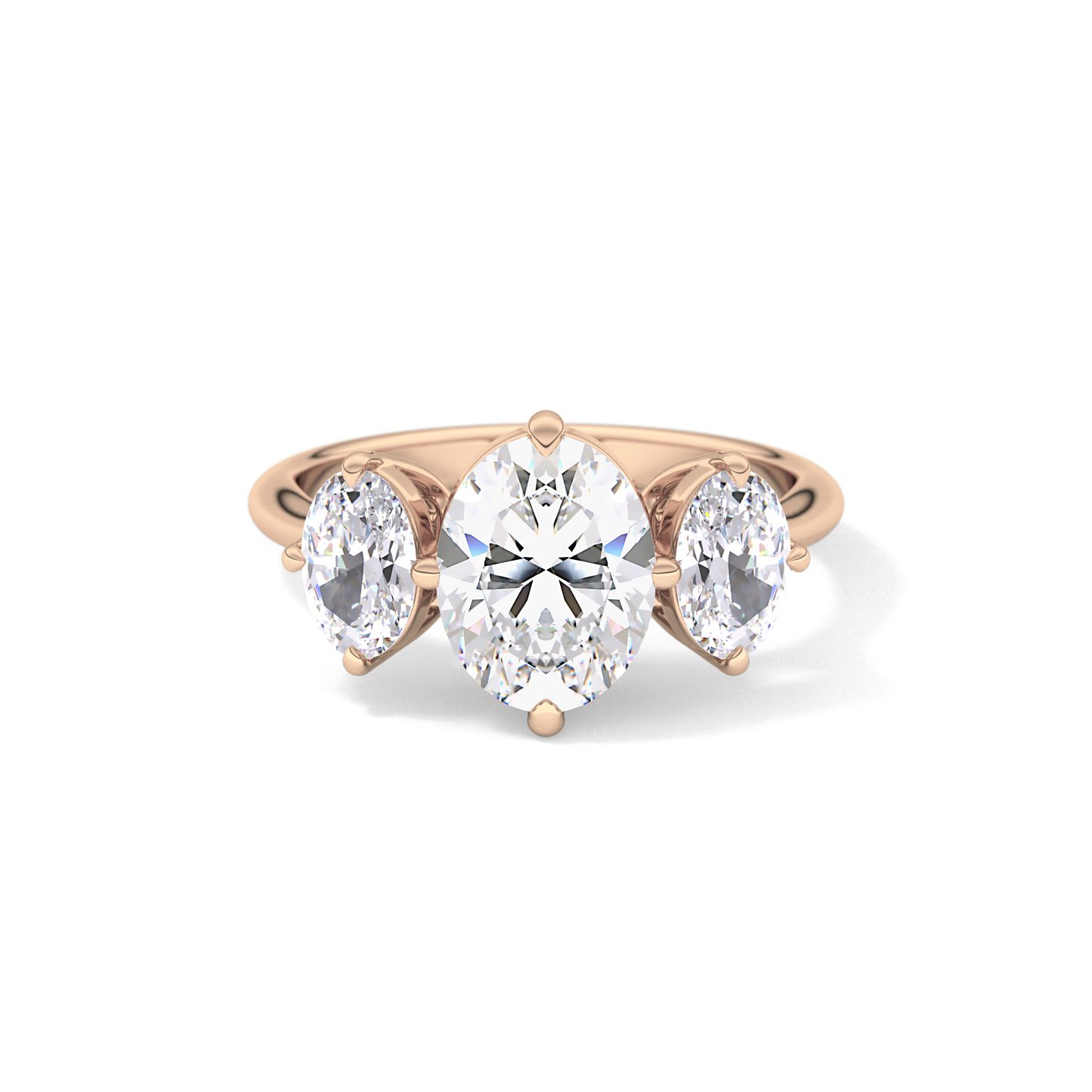 Oval Three Stone Lab Grown Diamond Engagement Ring