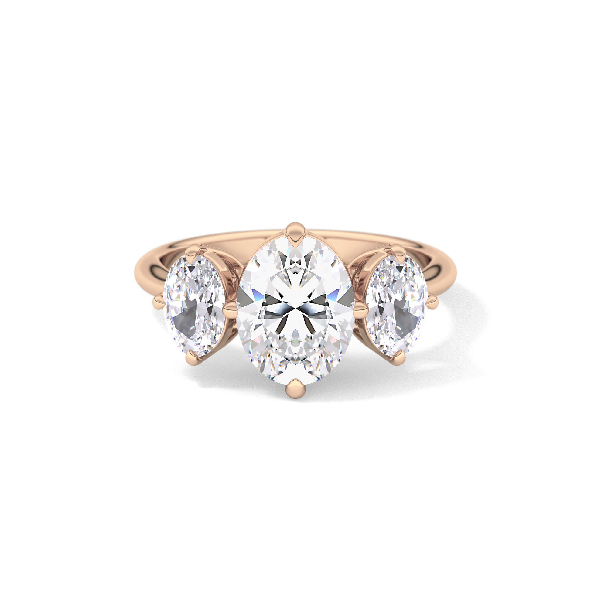 Oval Three Stone Lab Grown Diamond Engagement Ring