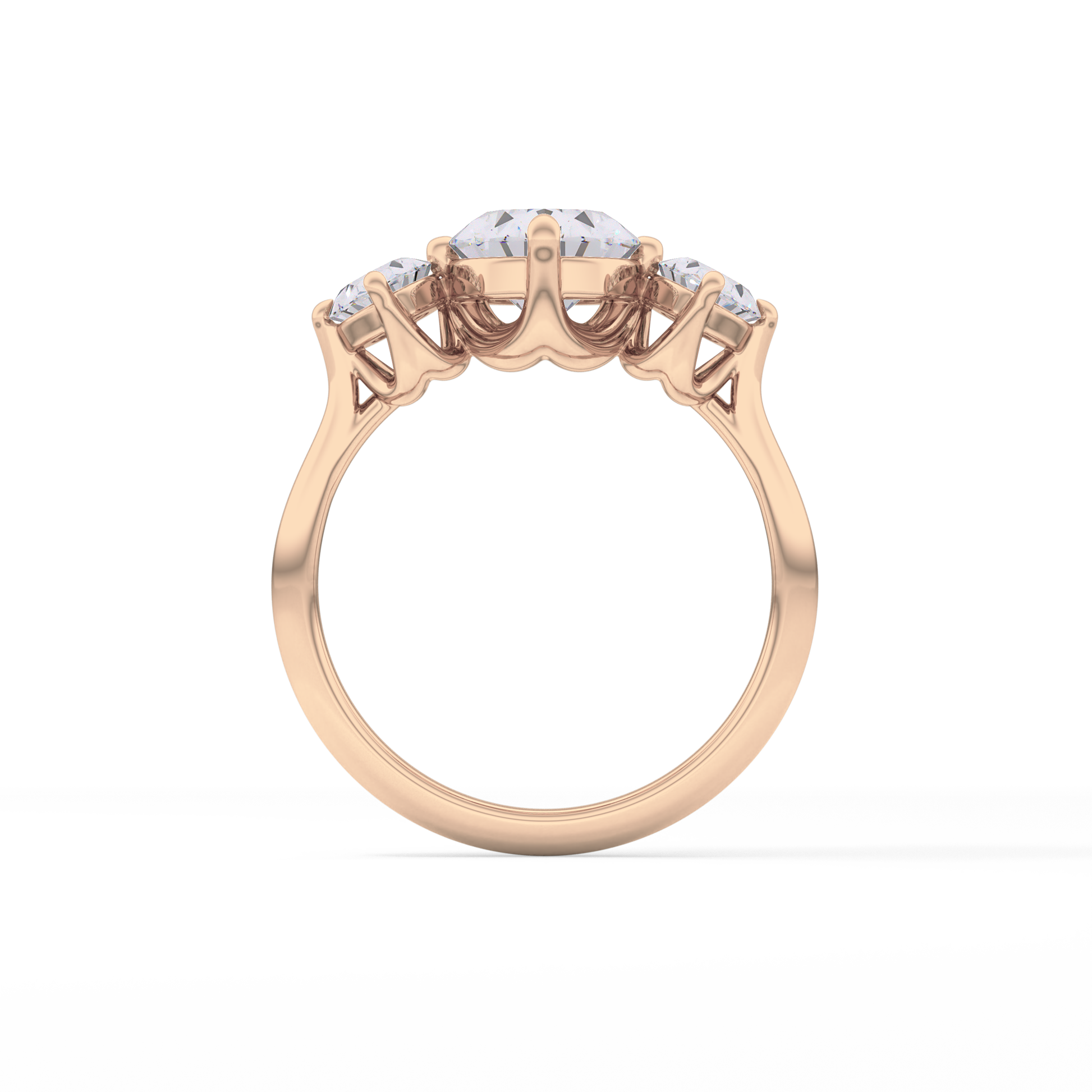 Oval Three Stone Lab Grown Diamond Engagement Ring