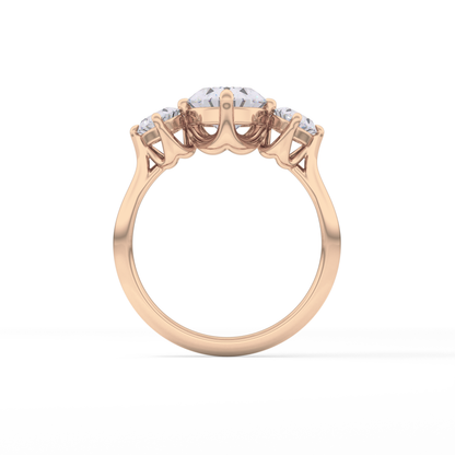 Oval Three Stone Lab Grown Diamond Engagement Ring