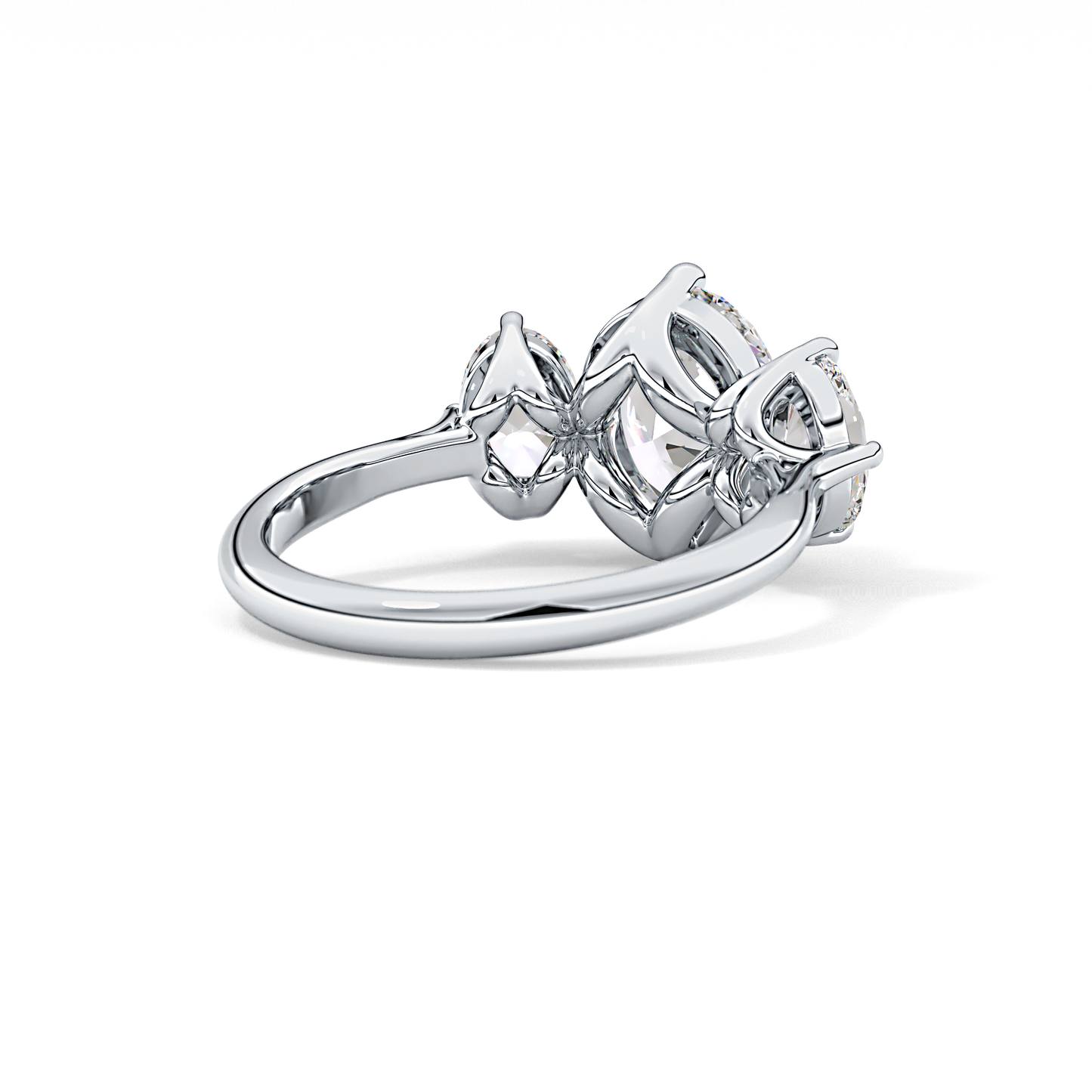 Oval Three Stone Lab Grown Diamond Engagement Ring