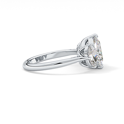 Oval Three Stone Lab Grown Diamond Engagement Ring