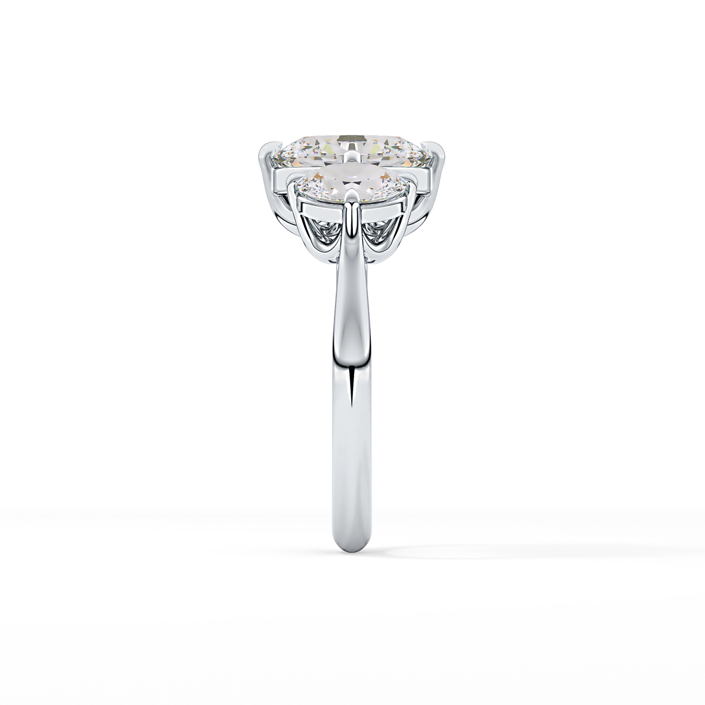 Oval Three Stone Lab Grown Diamond Engagement Ring