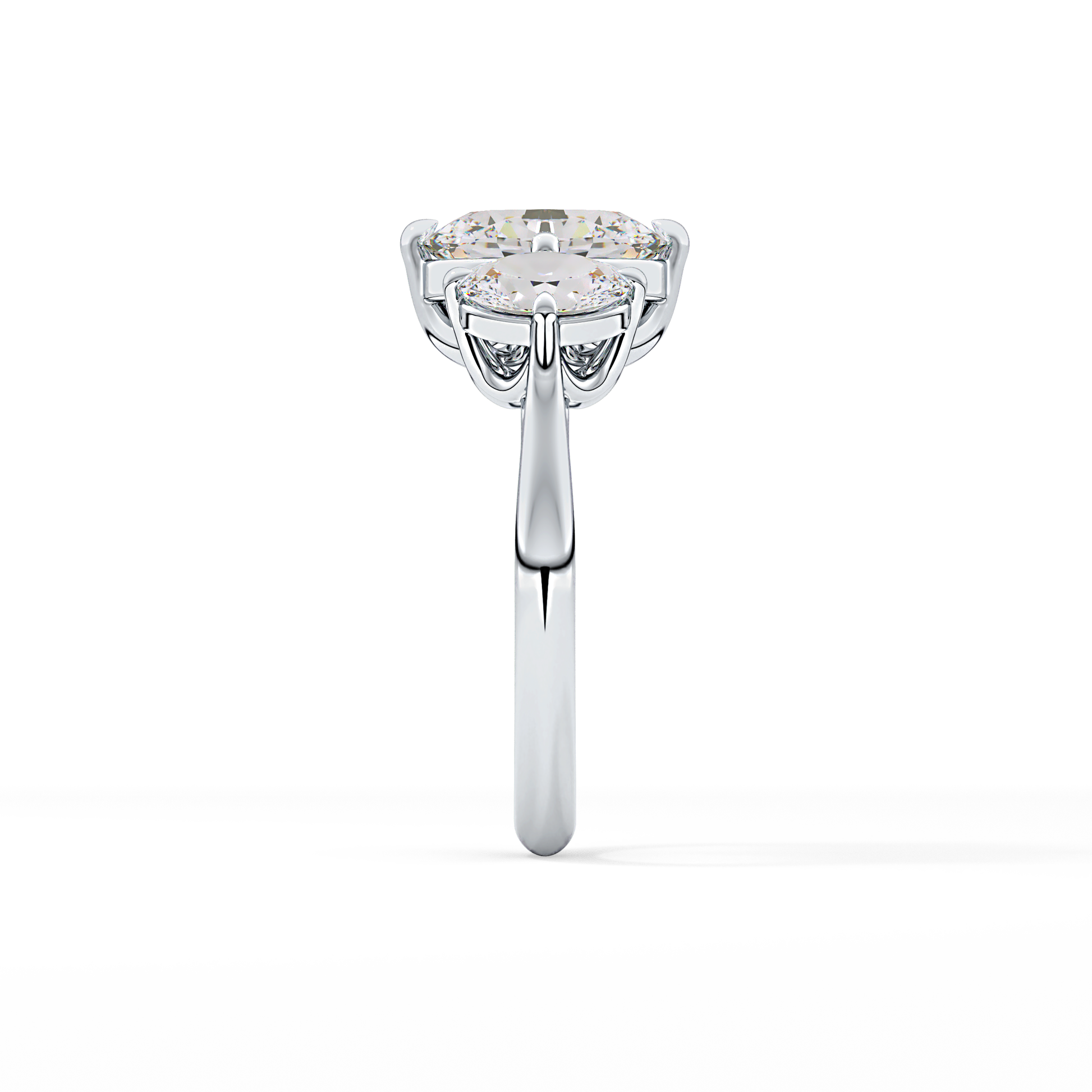 Oval Three Stone Lab Grown Diamond Engagement Ring