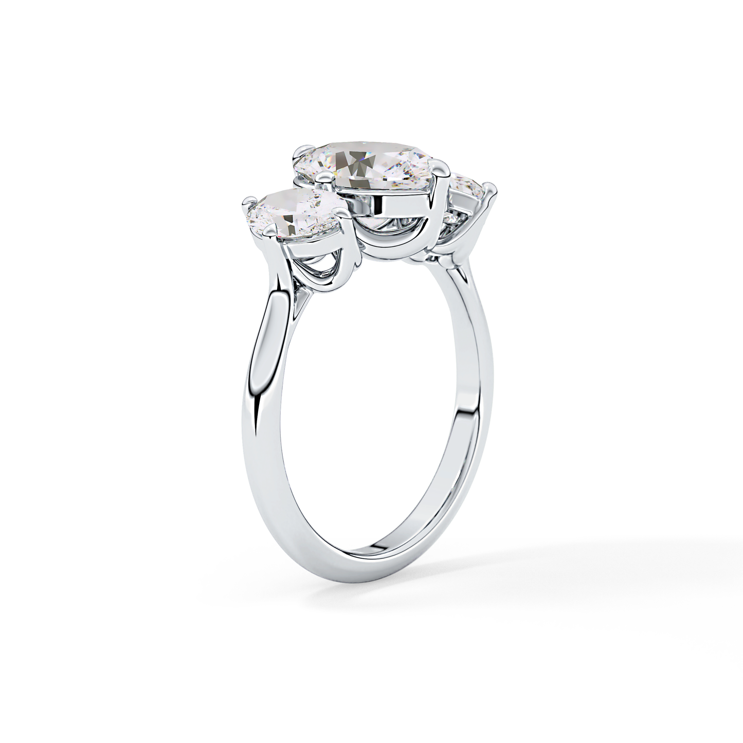 Oval Three Stone Lab Grown Diamond Engagement Ring