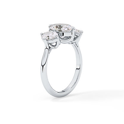 Oval Three Stone Lab Grown Diamond Engagement Ring
