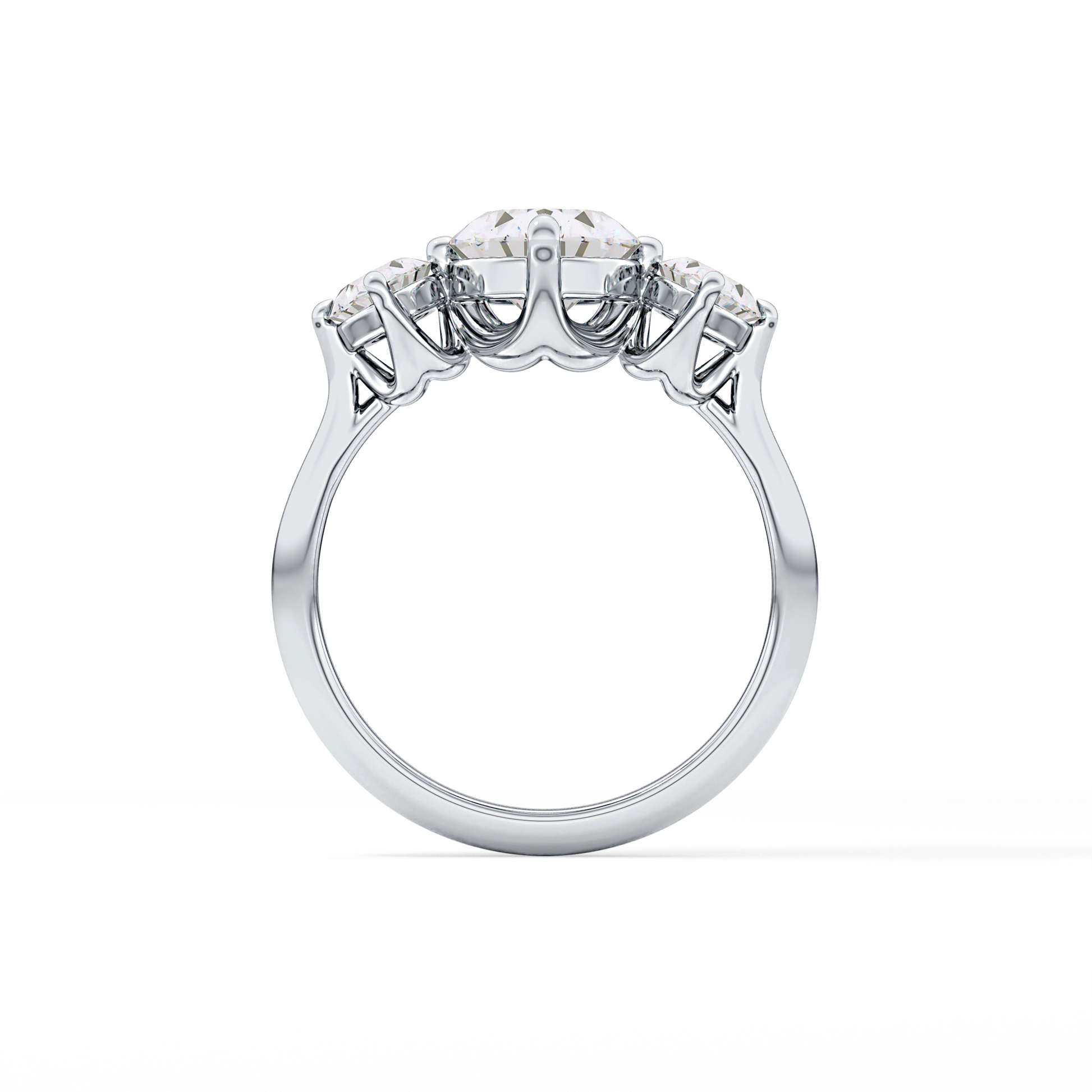 Oval Three Stone Lab Grown Diamond Engagement Ring