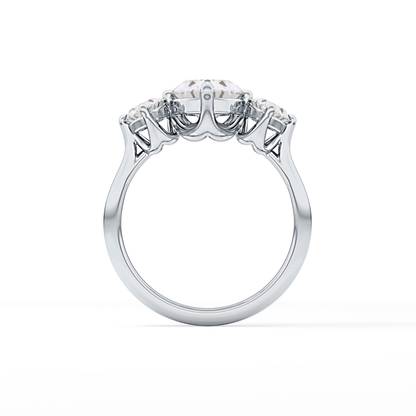 Oval Three Stone Lab Grown Diamond Engagement Ring