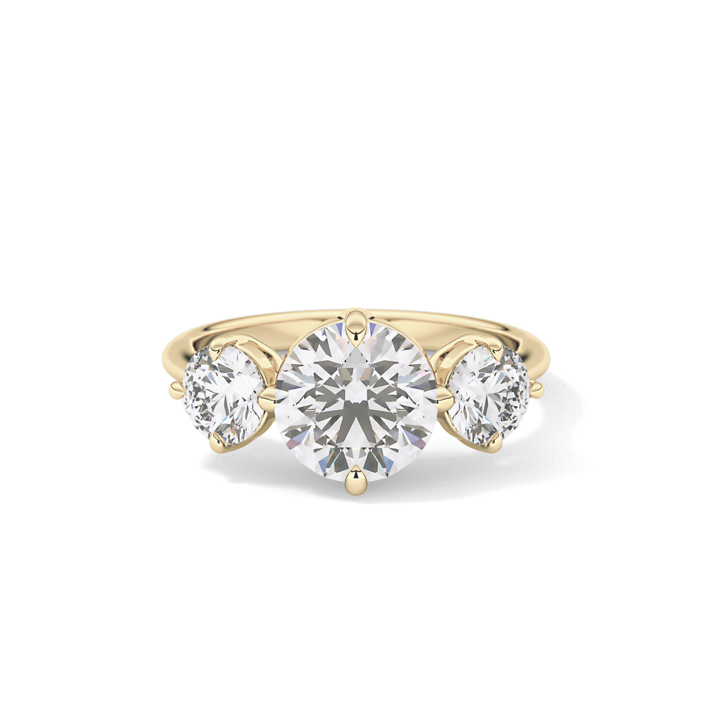 Round Three Stone Lab Grown Diamond Engagement Ring
