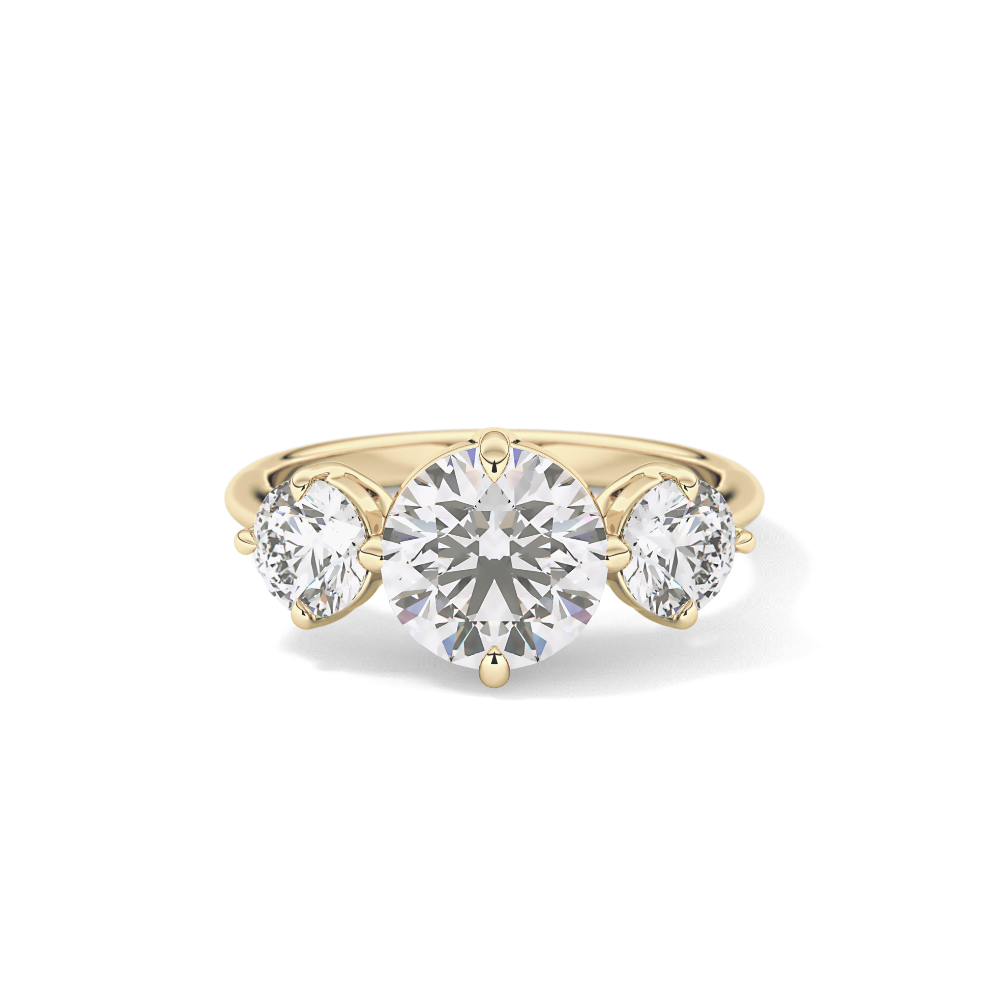 Round Three Stone Lab Grown Diamond Engagement Ring