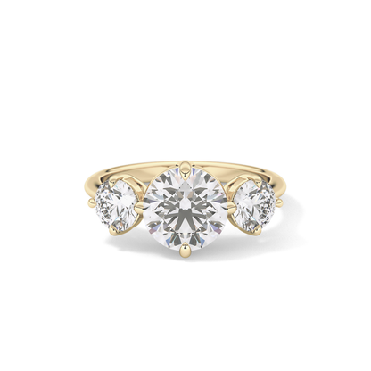 Round Three Stone Lab Grown Diamond Engagement Ring