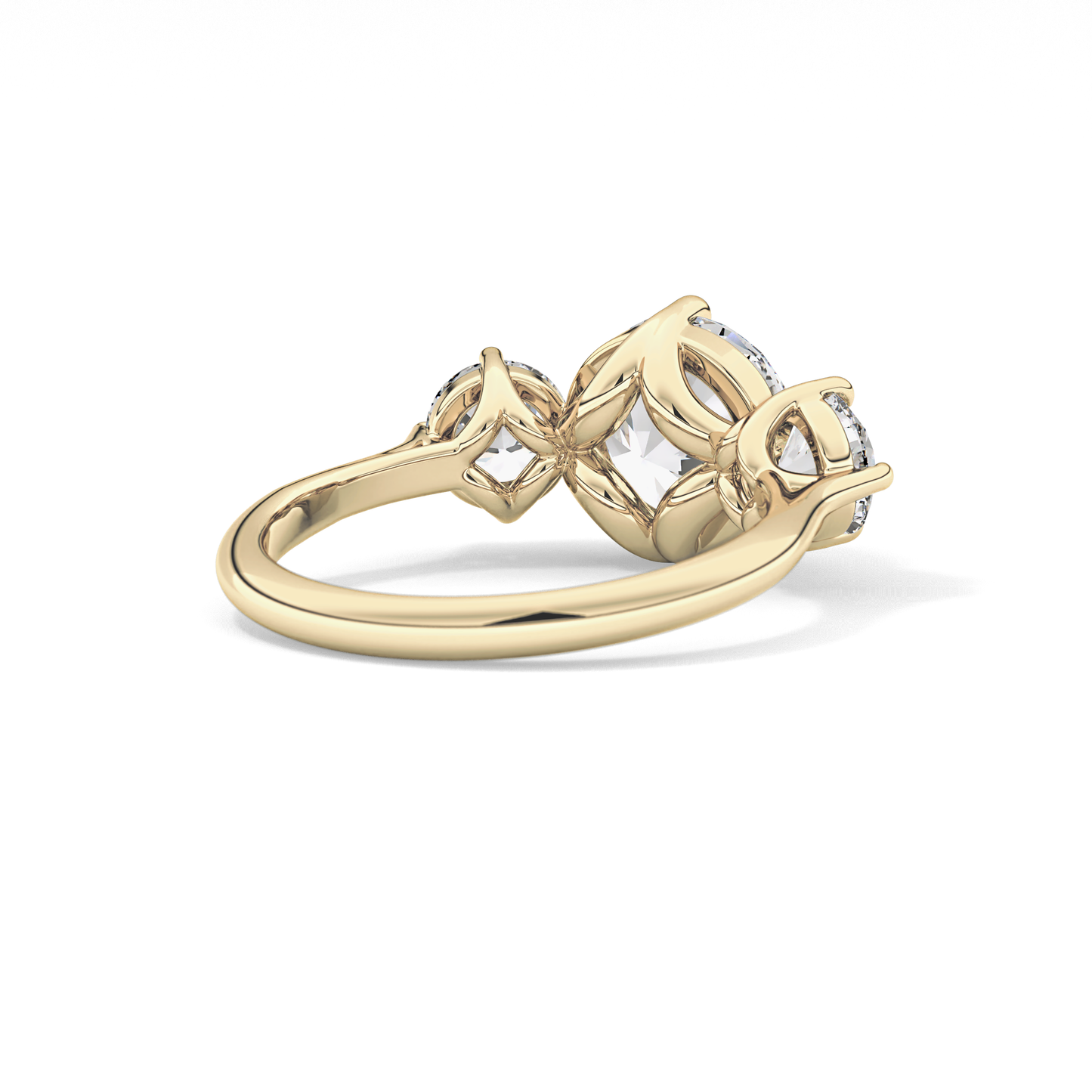Round Three Stone Lab Grown Diamond Engagement Ring