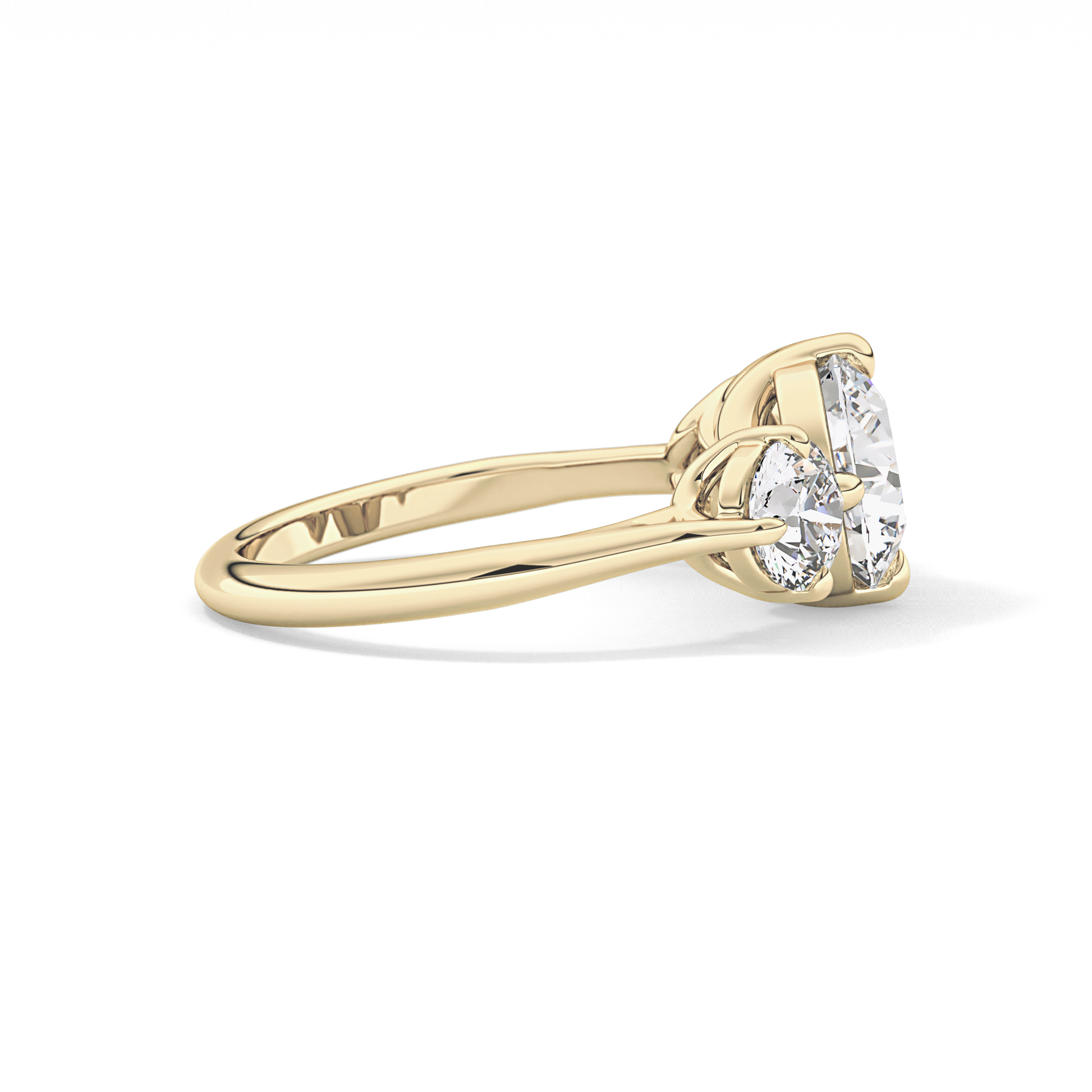 Round Three Stone Lab Grown Diamond Engagement Ring