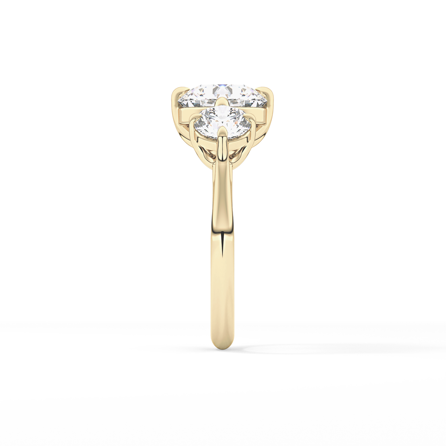 Round Three Stone Lab Grown Diamond Engagement Ring