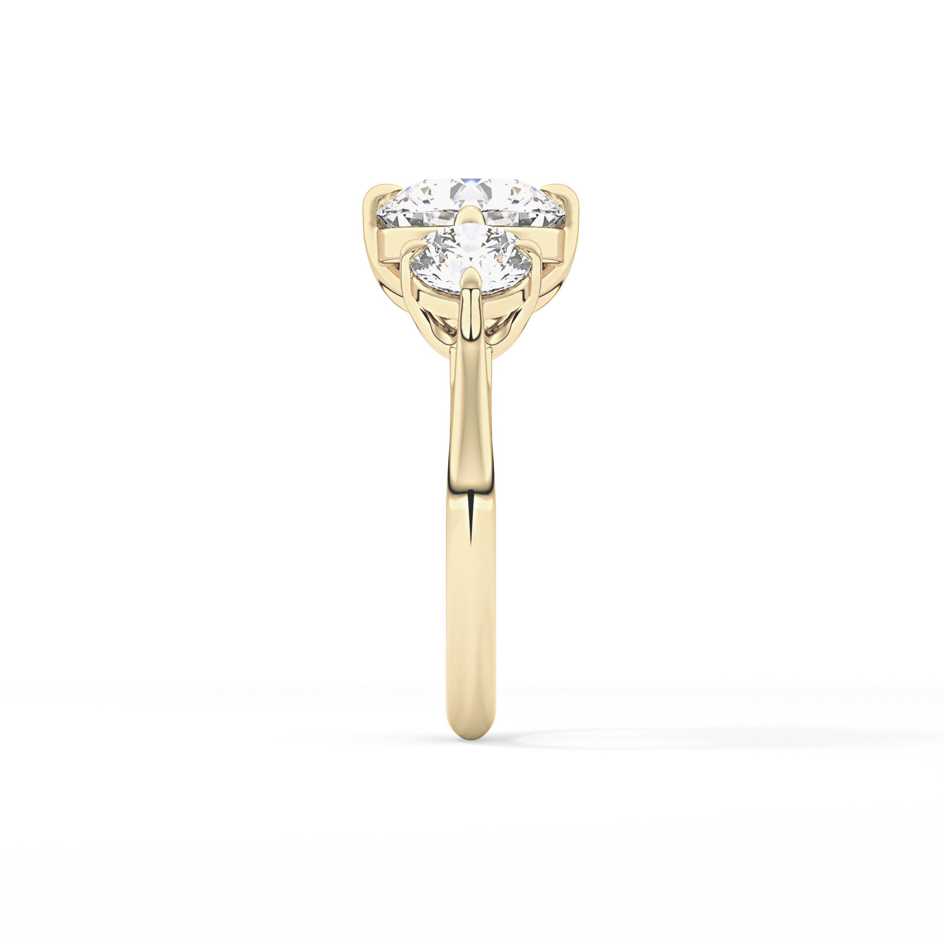 Round Three Stone Lab Grown Diamond Engagement Ring