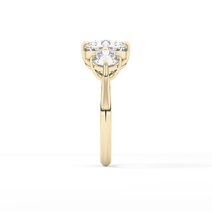 Round Three Stone Lab Grown Diamond Engagement Ring