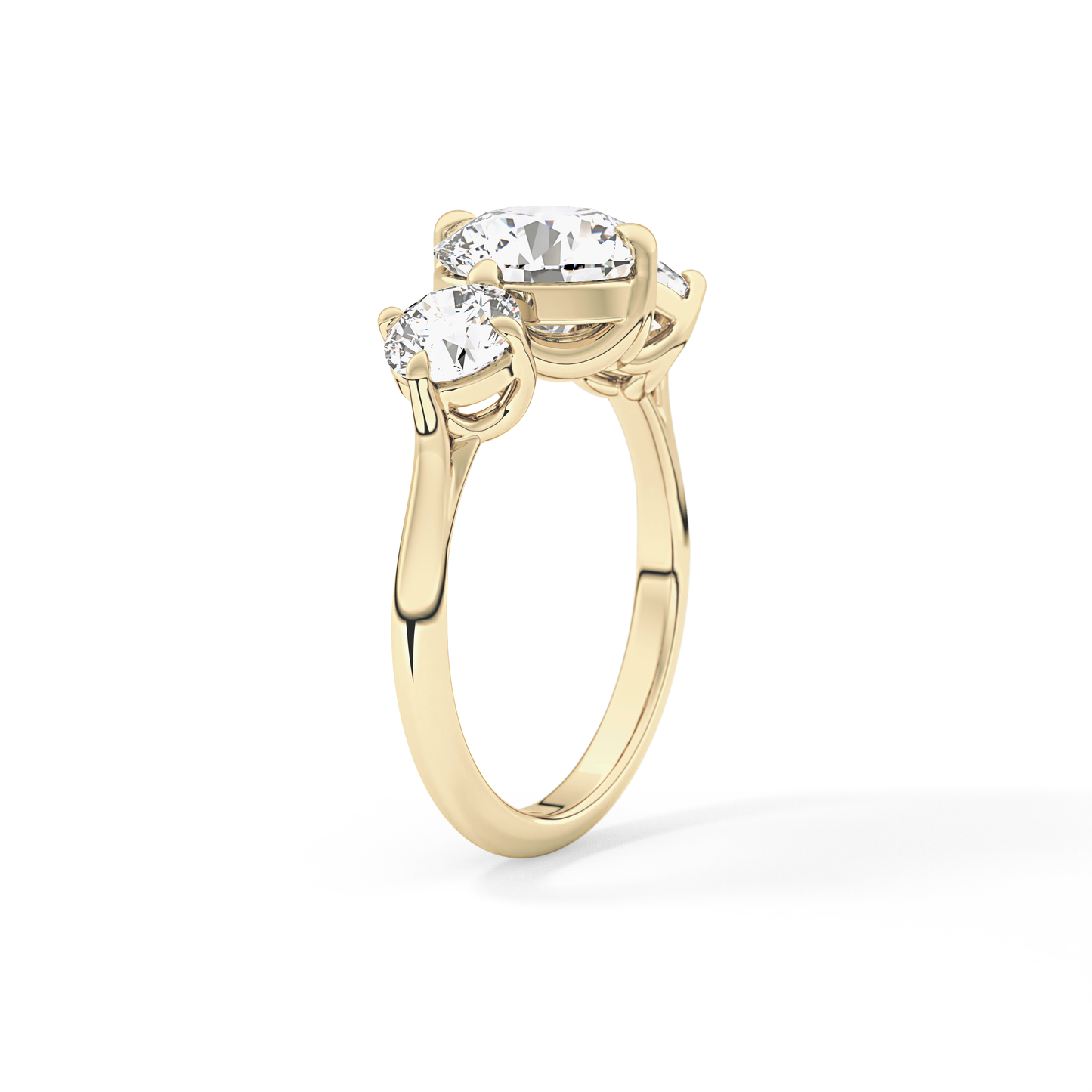 Round Three Stone Lab Grown Diamond Engagement Ring