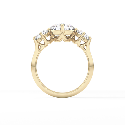 Round Three Stone Lab Grown Diamond Engagement Ring