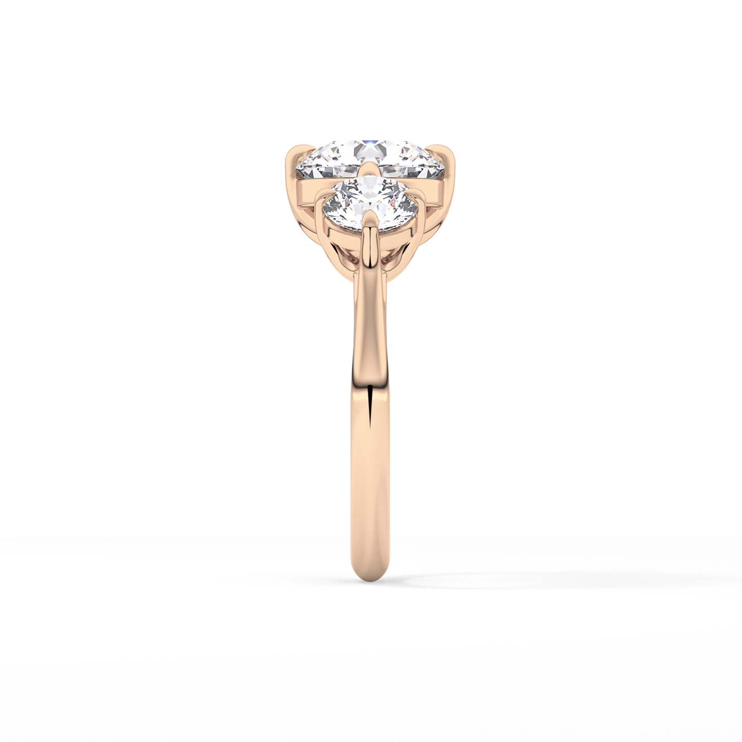 Round Three Stone Lab Grown Diamond Engagement Ring