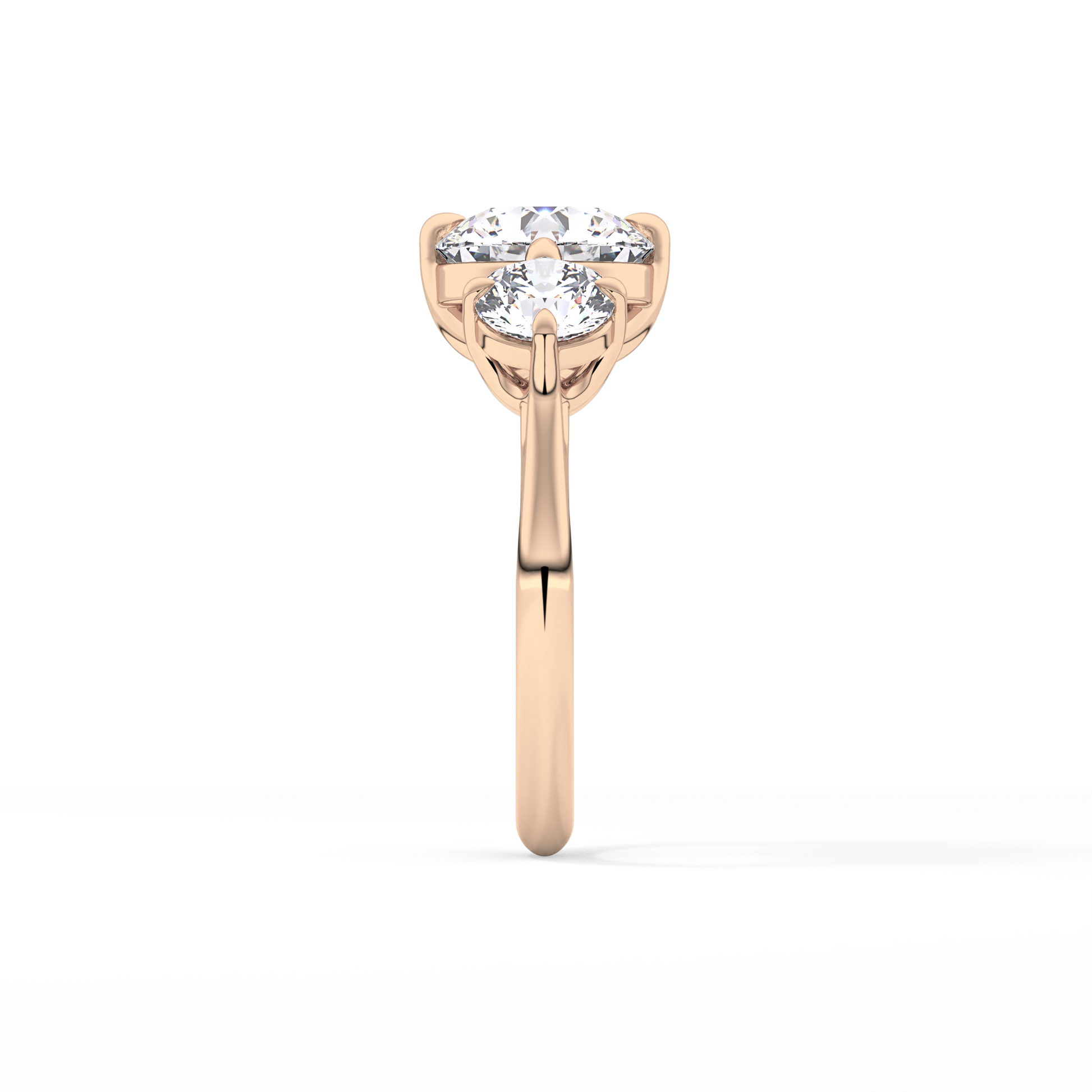 Round Three Stone Lab Grown Diamond Engagement Ring