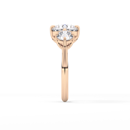 Round Three Stone Lab Grown Diamond Engagement Ring