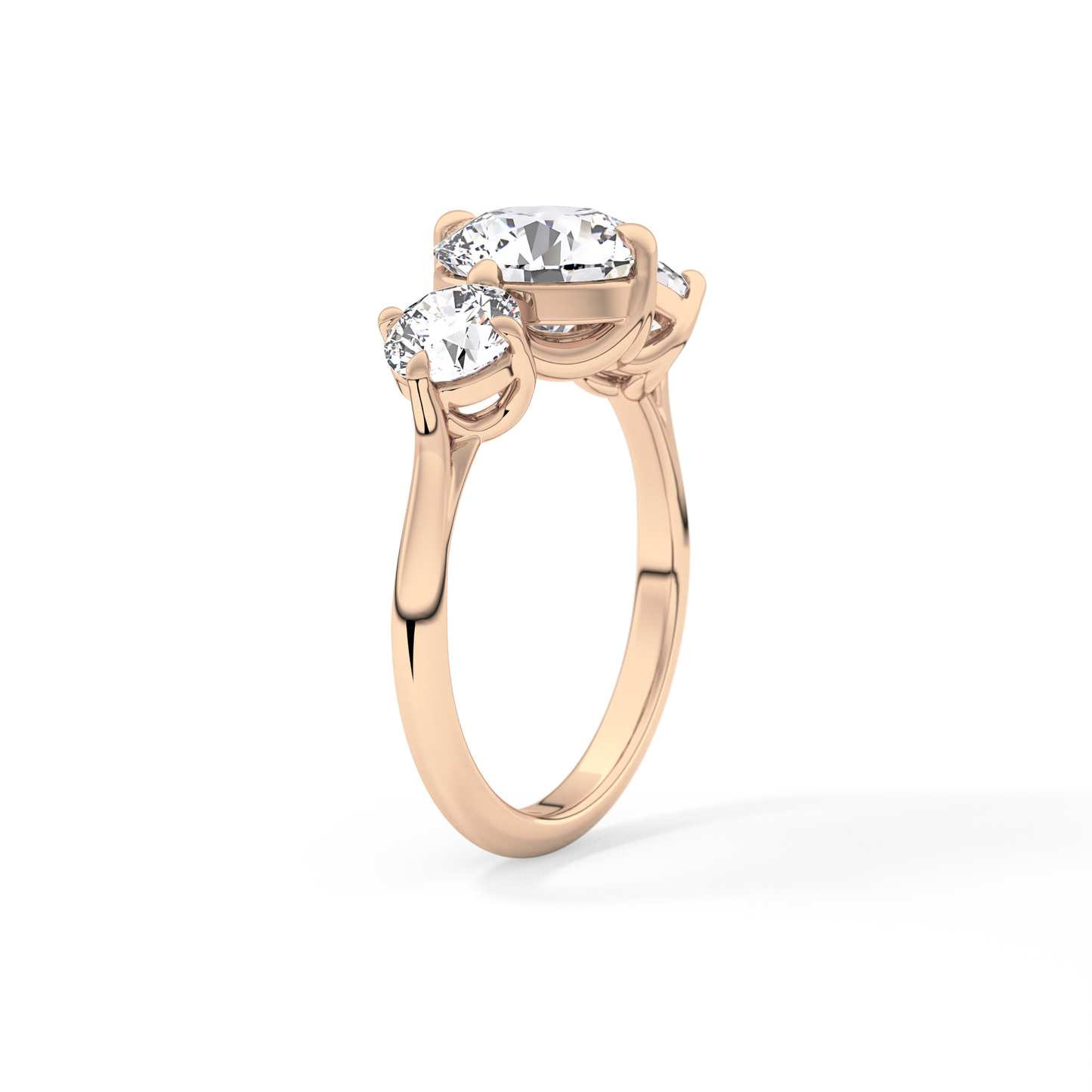 Round Three Stone Lab Grown Diamond Engagement Ring