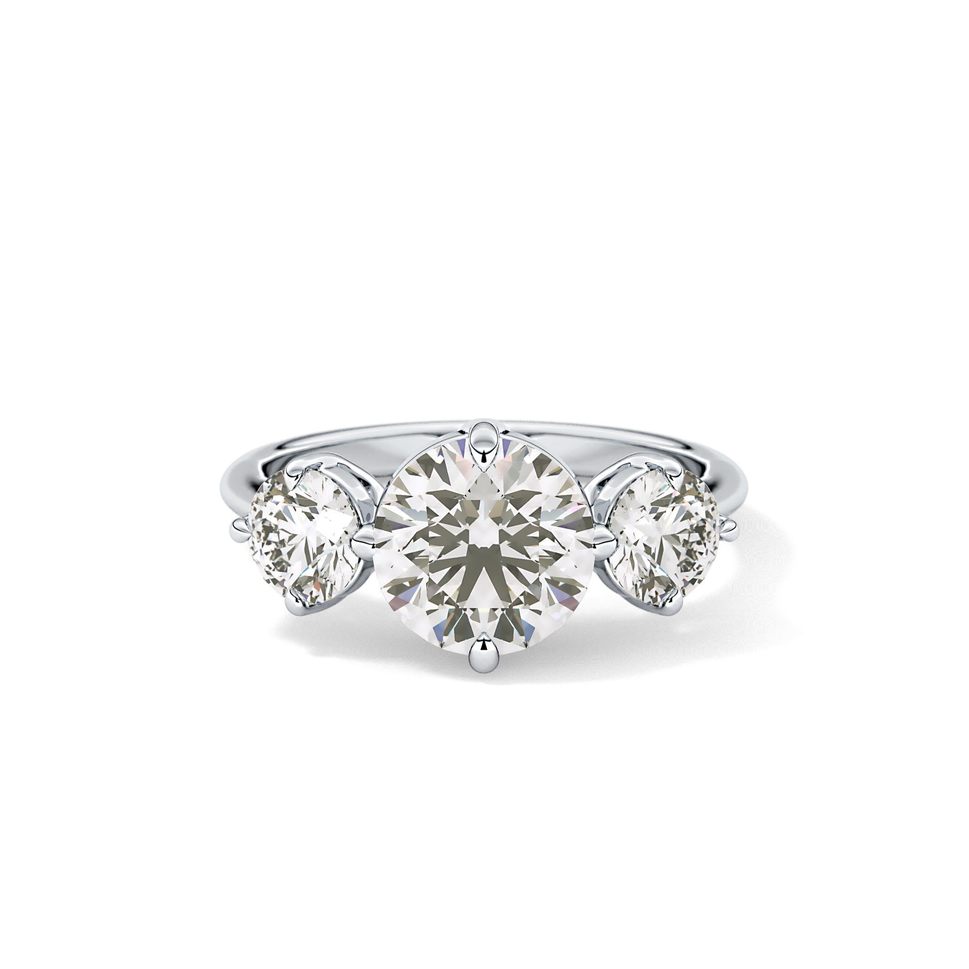 Round Three Stone Lab Grown Diamond Engagement Ring