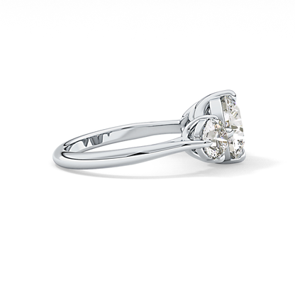 Round Three Stone Lab Grown Diamond Engagement Ring