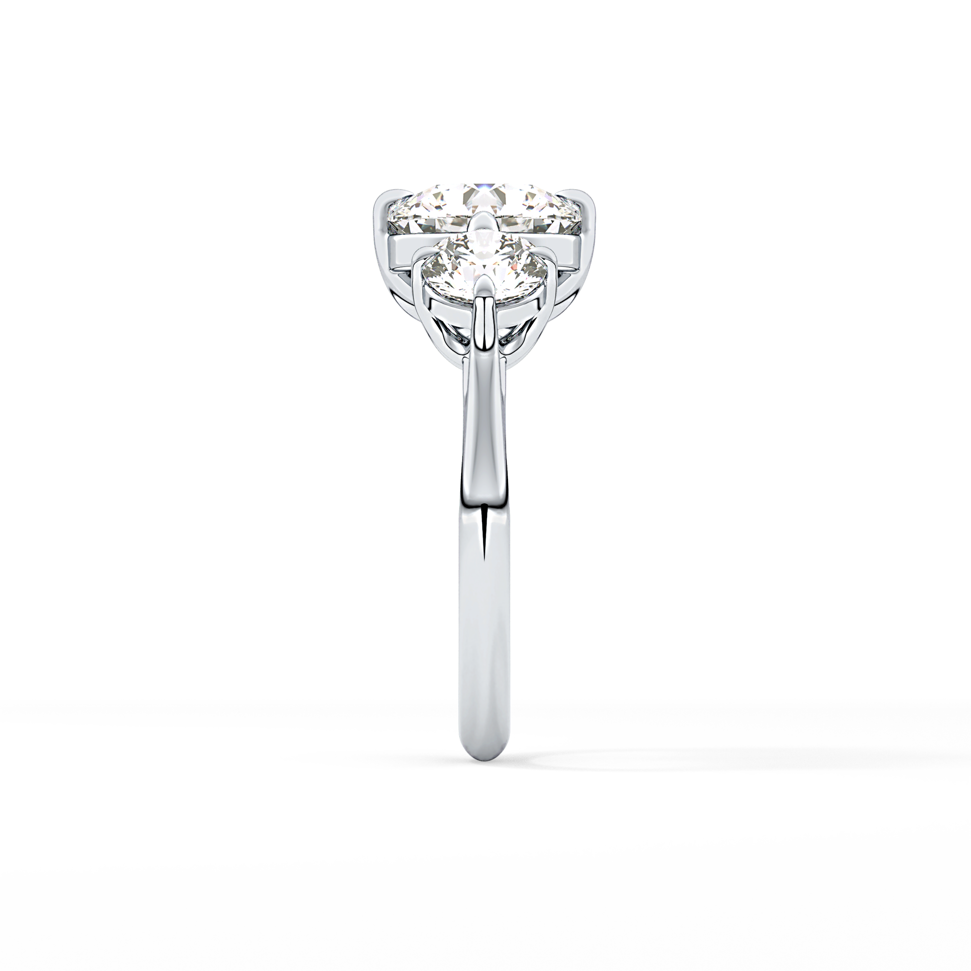 Round Three Stone Lab Grown Diamond Engagement Ring