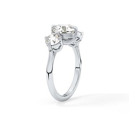 Round Three Stone Lab Grown Diamond Engagement Ring